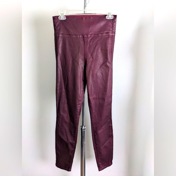 Level 99, Size Small, Burgundy leggings, high-waist, Soft Shimmer - Picture 3 of 9